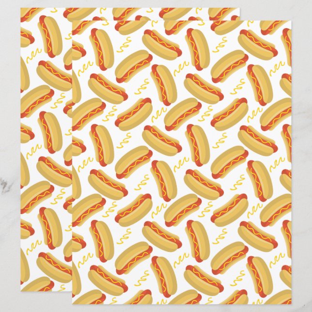 Lámina Papel para Álbum de Recortes de Hot Dogs (Anverso / Reverso)