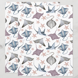 Lámina Papel para álbum de recortes de mantarrayas