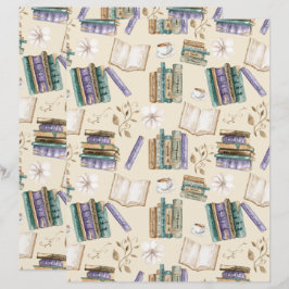 Lámina Papel para álbum de recortes Vintage Books en crem