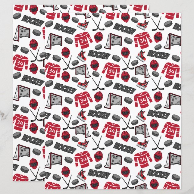 Lámina Papel para álbum de recuerdos de Hockey (Anverso / Reverso)