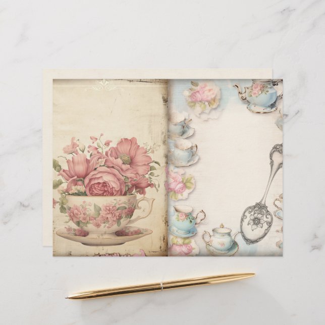 Lámina Papel para Diario Basura "Hora del Té" (Anverso/Reverso In Situ)