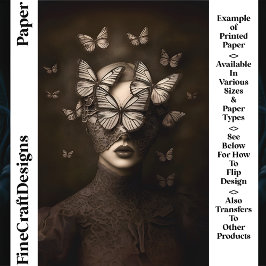 Lámina Papel para la artesanía CR7 Sepia Lace & Butterfli