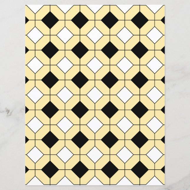 Lámina Papel para la artesanía - negro y beige mosaico -  (Anverso)
