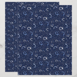 Lámina Papel para Scrapbook Azul Oscuro Exploración Espac