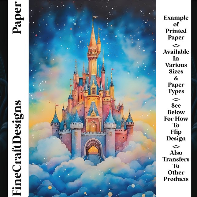 Lámina Papel para Scrapbook Castillo de Acuarela en Nubes (Subido por el creador)