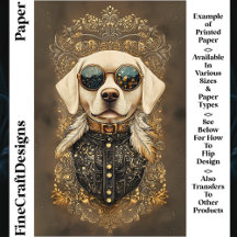 Papel para Scrapbook CM3 Perro Labrador, Filigrana