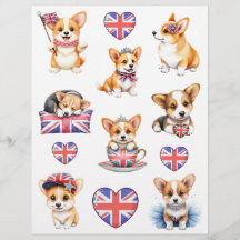 Papel para Scrapbook Collage de Corgi Londres