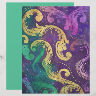 Lámina Papel para Scrapbook con Elegantes Remolinos y Flo