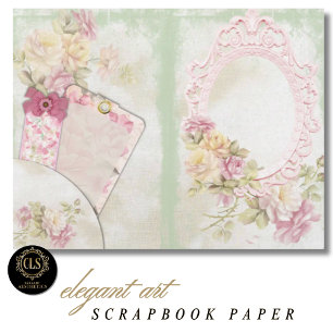 Lámina Papel para Scrapbook de Efímera Floral Vintage #5