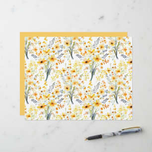 Lámina Papel para scrapbook de hermosas flores silvestres