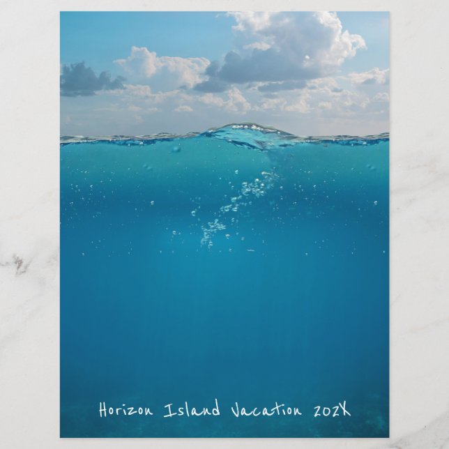 Lámina Papel para Scrapbook de Horizonte del Mar Azul Sub (Anverso)