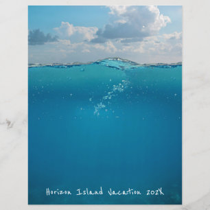 Lámina Papel para Scrapbook de Horizonte del Mar Azul Sub