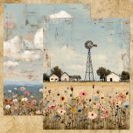Lámina Papel para scrapbook de medios mixtos country vint