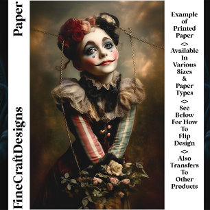 Lámina Papel para Scrapbook de Niña Linda del Circo Carni