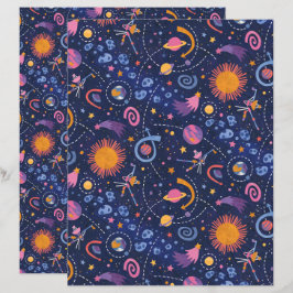 Lámina Papel para Scrapbook Exploración Espacial Voyager