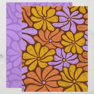 Lámina Papel para Scrapbook Flores Groovy