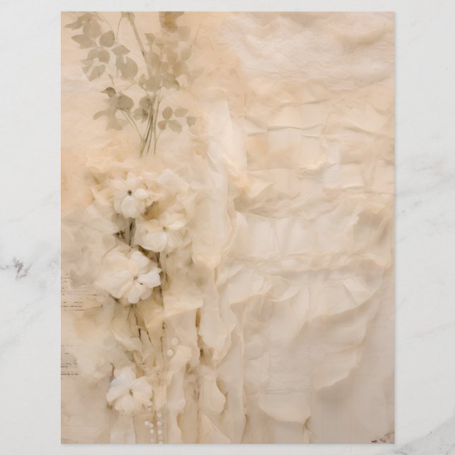 Lámina Papel para Scrapbook Flores Olvida Me Shabby Chic (Anverso)