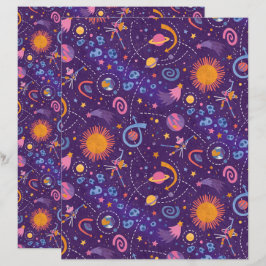 Lámina Papel para Scrapbook Voyager Exploración Espacial