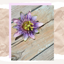 Papel Passiflora Floral Weathered Madera