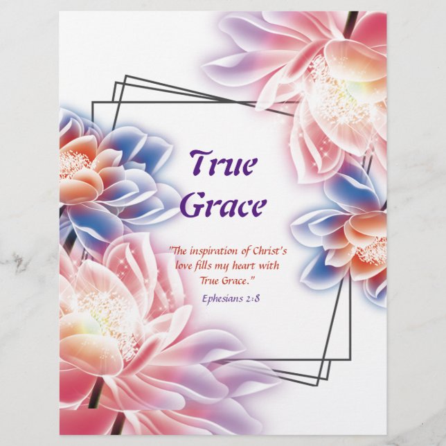 Lámina Papel personalizado del poema True Grace (Anverso)