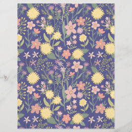 Lámina papel raspado flores florales rosas púrpura botáni