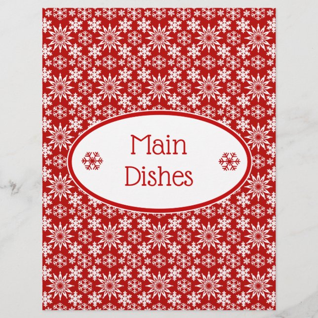 Lámina Papel recetario de copas de nieve para vacaciones  (Anverso)