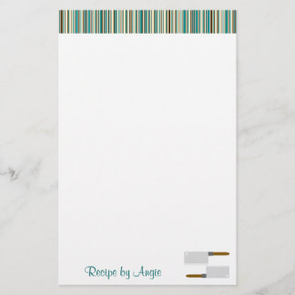 Lámina Papel recetario de Kitchen Stripes Aqua