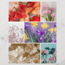Lámina Papel recortable de álbum de flores soñadoras