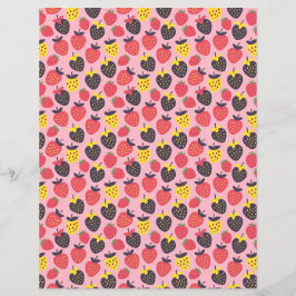 Lámina Papel retro de fresa y rayas para el libro de rasp
