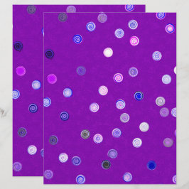 Lámina Papel rizado de lunares espiral de color púrpura d