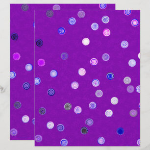 Lámina Papel rizado de lunares espiral de color púrpura d