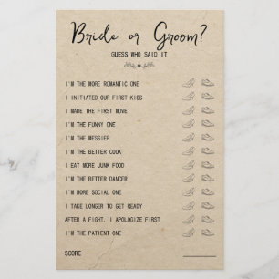 Lámina Papel rústico de boda o novia de juego de zapatos