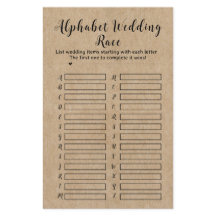 Papel rústico Noche Ducha Alfabeto Boda Raza