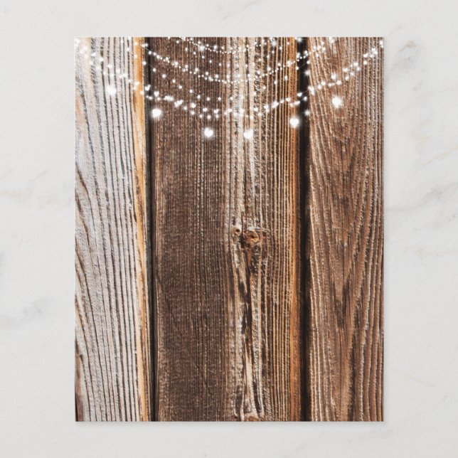 Lámina Papel Rústico Romántico de Madera y Luces del Cora (Anverso)
