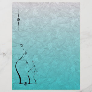 Lámina Papel Scrapbook Floral Verde azulada de Grapevine