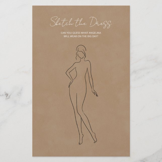 Lámina Papel Shees con el juego "bocetos el vestido". (Anverso)