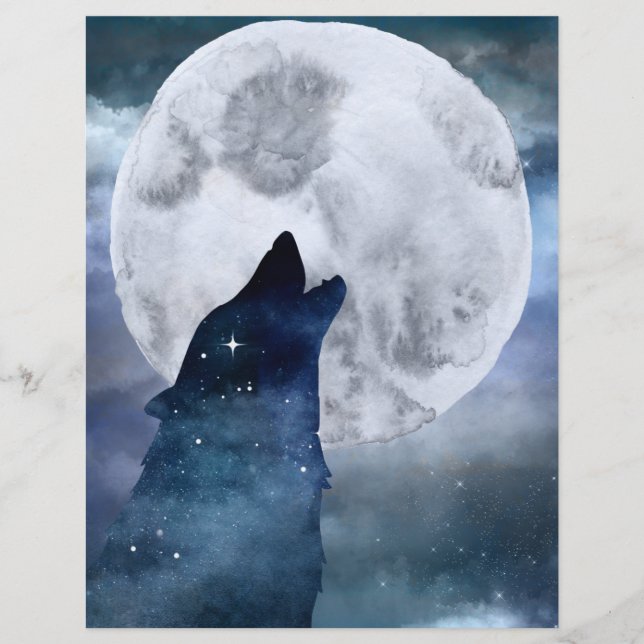 Lámina Papel Sky Scrapbook de Moon & Wolf Night (Anverso)