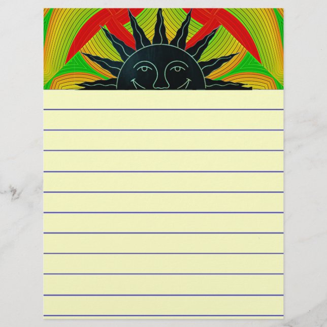 Lámina Papel sonriente de escritura de Sun (Anverso)