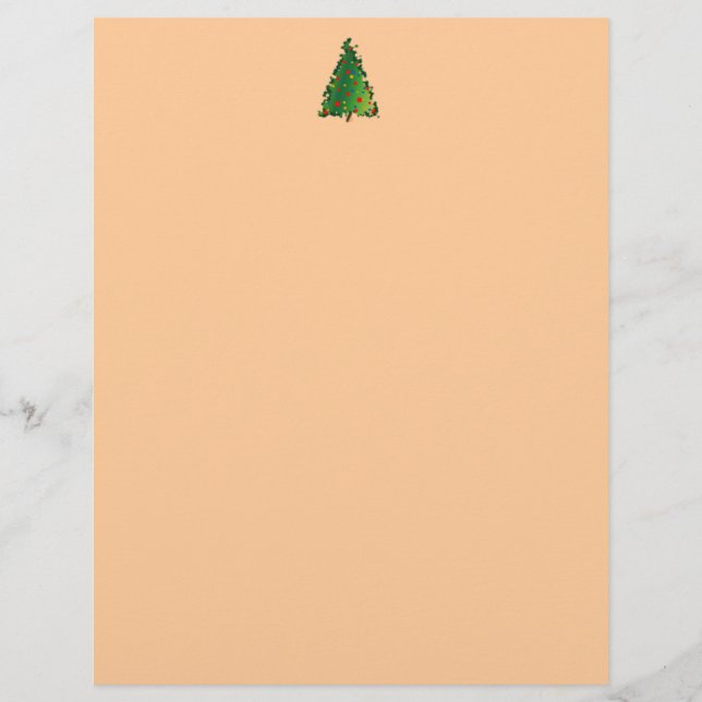 Lámina Papel timbrado con decoración de árbol de Navidad (Anverso)