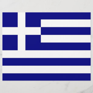 Lámina Papel timbrado con la bandera de Grecia