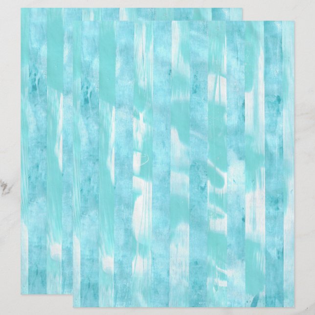 Lámina Papel variado de cuadernillo Verde azulado turques (Anverso / Reverso)