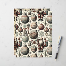 Papel vintage de la escrapbook navideña