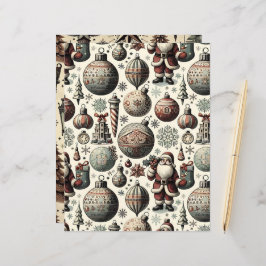 Lámina Papel vintage de la escrapbook navideña