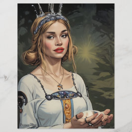 Lámina Papel vintage de la novia medieval Tiara