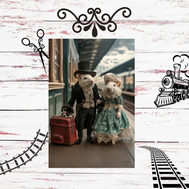 Lámina Papel vintage de ratones de viaje (Subido por el creador)