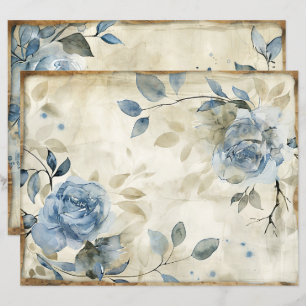 Lámina Papel vintage floral floral