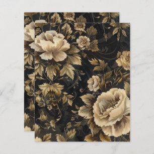 Lámina Papel vintage gótico grunge floral