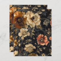 Papel vintage gótico grunge floral