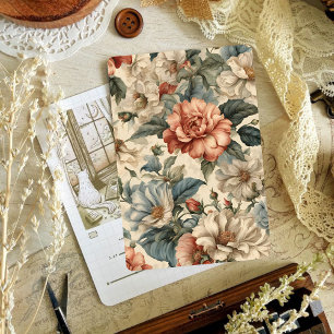 Lámina Papel vintage victoriano Floral en álbumes