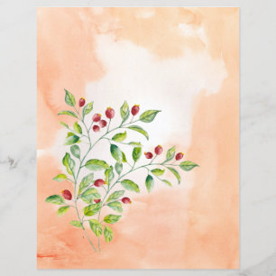 Lámina Papelería Boda de moras rosadas y follaje verde